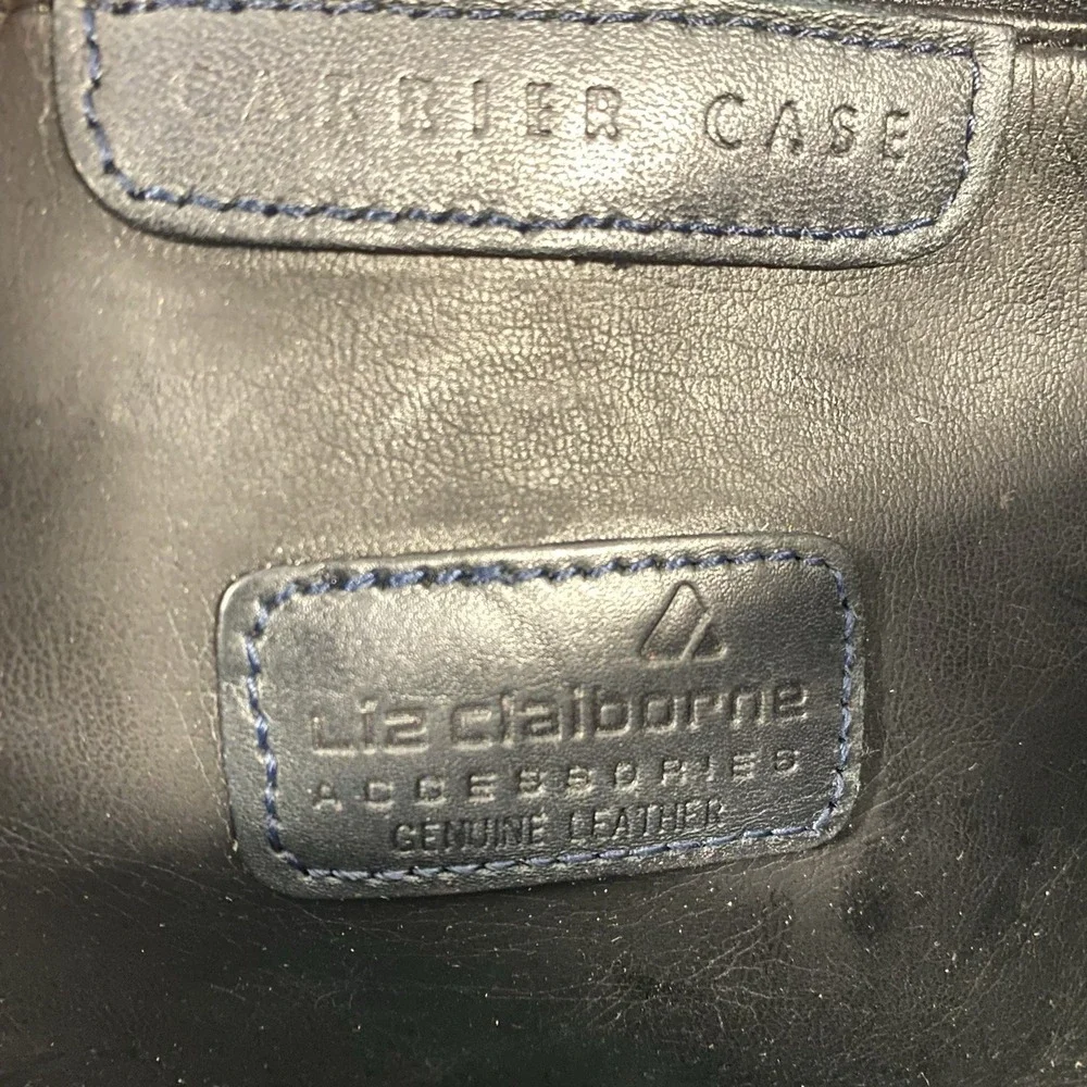 Liz Claiborne Navy Blue Vintage Leather Crossbody Handbag 90s